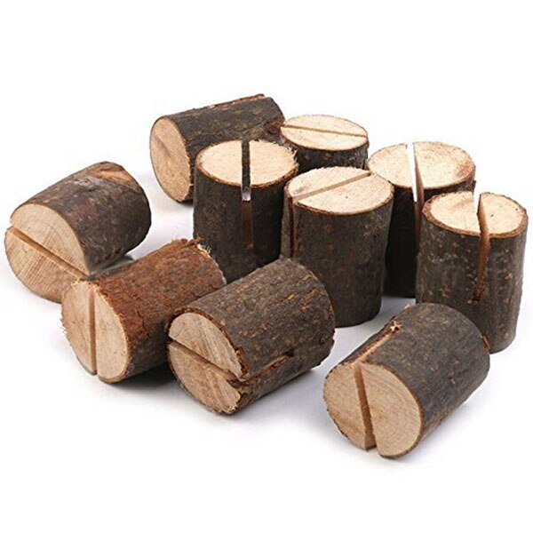 Rustieke Houten Tafel Nummers Houder Hout Plaats Kaarthouder Party Bruiloft Tafel Naam Kaarthouder Memo Note Card (40 Pcs)