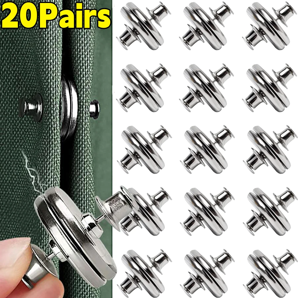 Clips de cortina magnéticos de doble cara con cierre magnético, soporte de plata fuerte, alfileres de hebilla, accesorios para cortinas, 1/20 pares