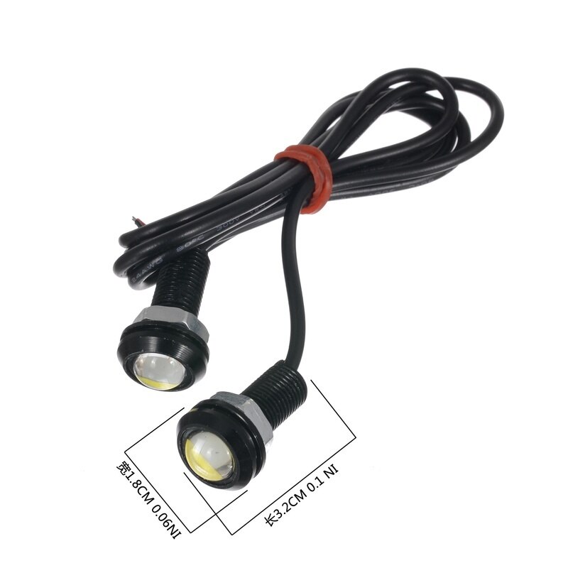 Luces decorativas Led resistentes al agua, 18MM, Ojo de águila, 9W, luces de marcha atrás ultrafinas para bicicletas y motocicletas