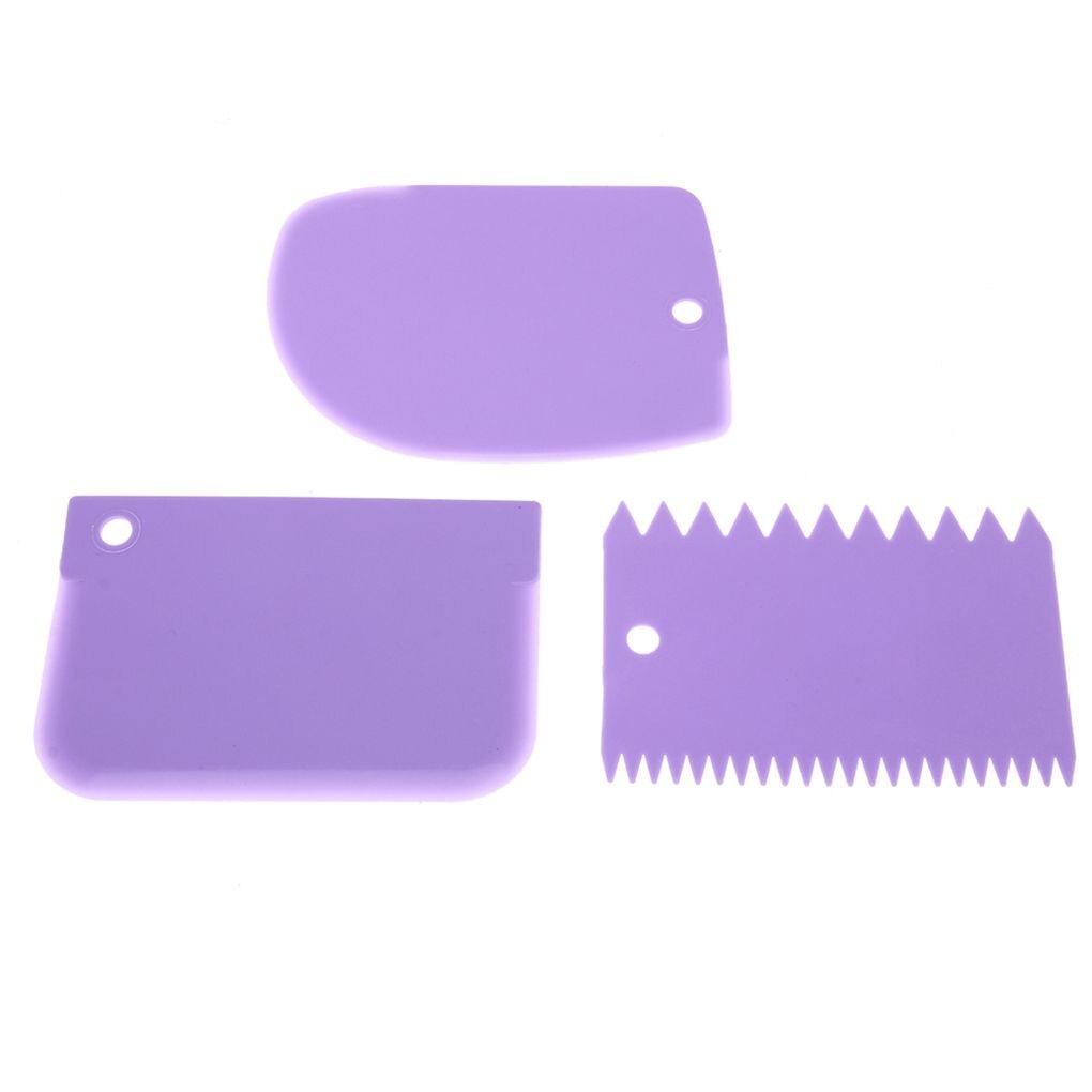 3 stuks/set plastic taartdecoratiegereedschappen deeg glazuur schrapers uitstekers keukenaccessoires taartrand gladmakerset: 3