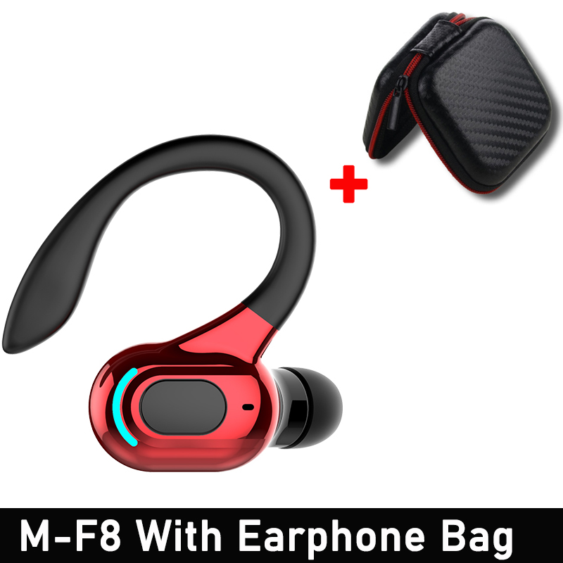 VAORLO-auriculares inalámbricos M-F8, cascos con Bluetooth 5,2, gancho para la oreja, Mini auriculares de negocios, cancelación de ruido de graves HIFI, Auriculares deportivos para juegos