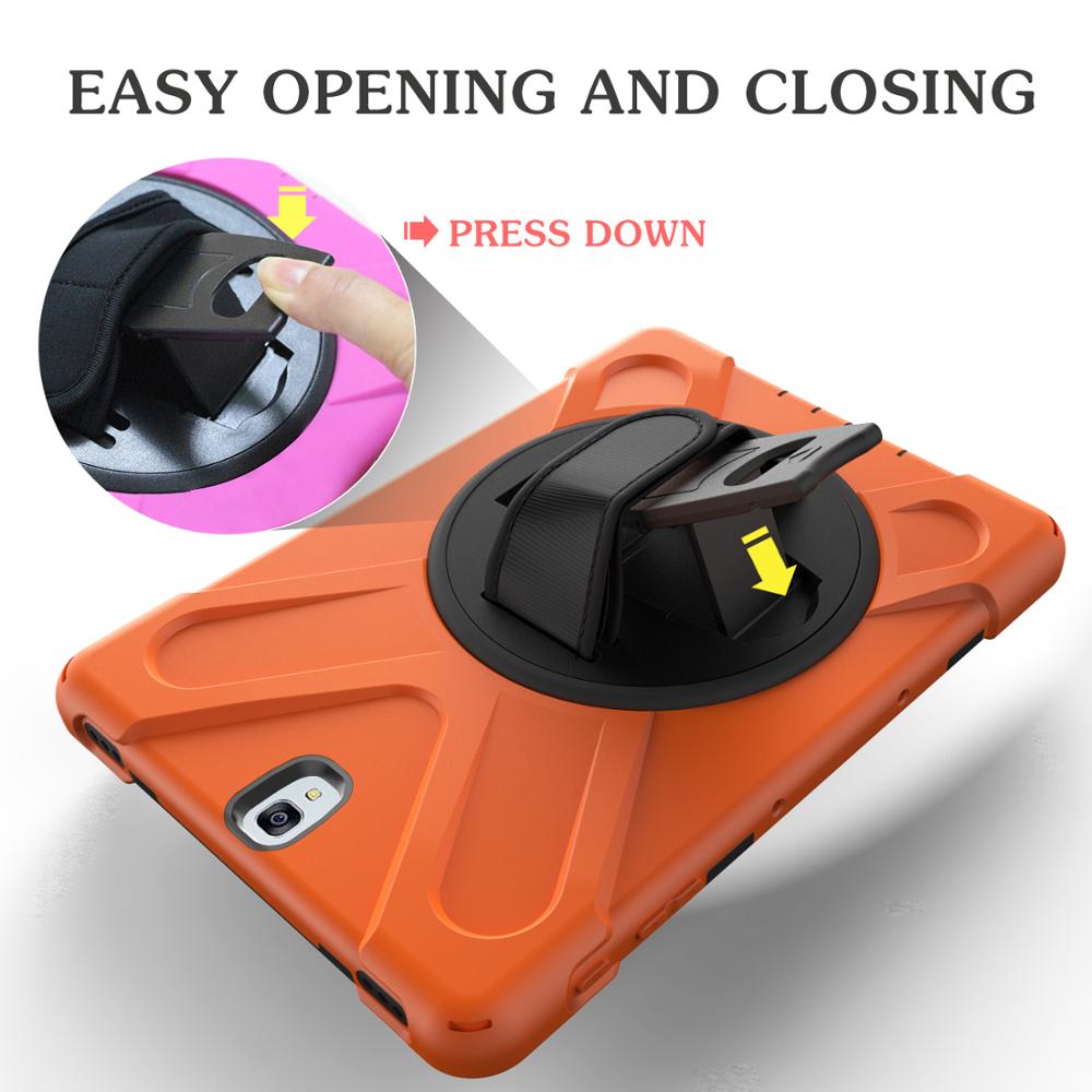 Armor coque voor samsung galaxy tab  s3 9.7 sm-t820 t825 handriem 360 draaibare standaard hoes voor samsung  t820 t825 hoesje 9.7 ''