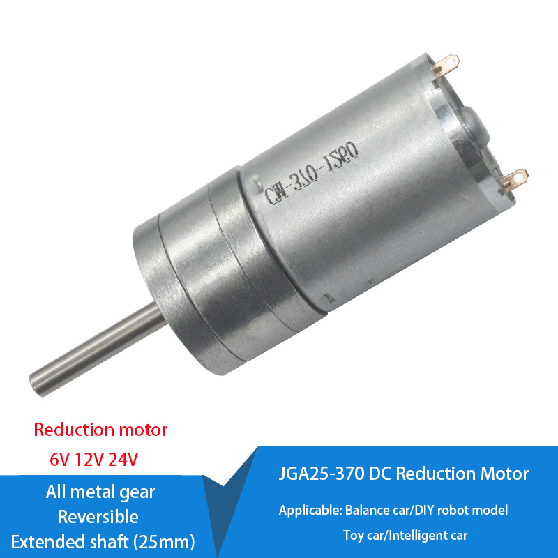 JGA25-370 12V DC Reductiemotor Laag toerental voor robot 9kg.cm Hoog koppel Micro 6v Borstelmotor 12 Volt 24v DC Robot