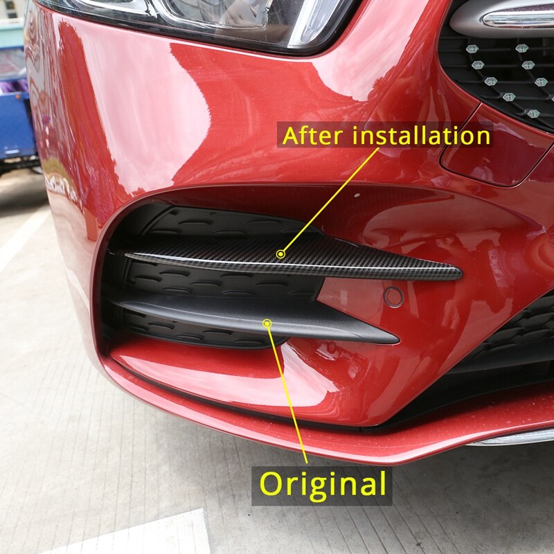 for Mercedes Benz A Cl W177 A180 A200 Carbon Fiber ABS Front Fog Light Grille Bumper Trim Decorative Cover