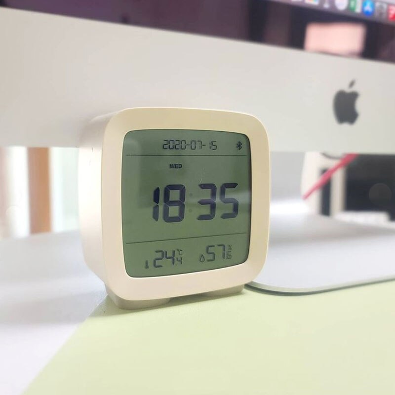 XIAOMI-reloj despertador con Control por aplicación, higrómetro termómetro con Bluetooth 5,0, pantalla LCD, luz nocturna ajustable, calendario, MI Home, Original