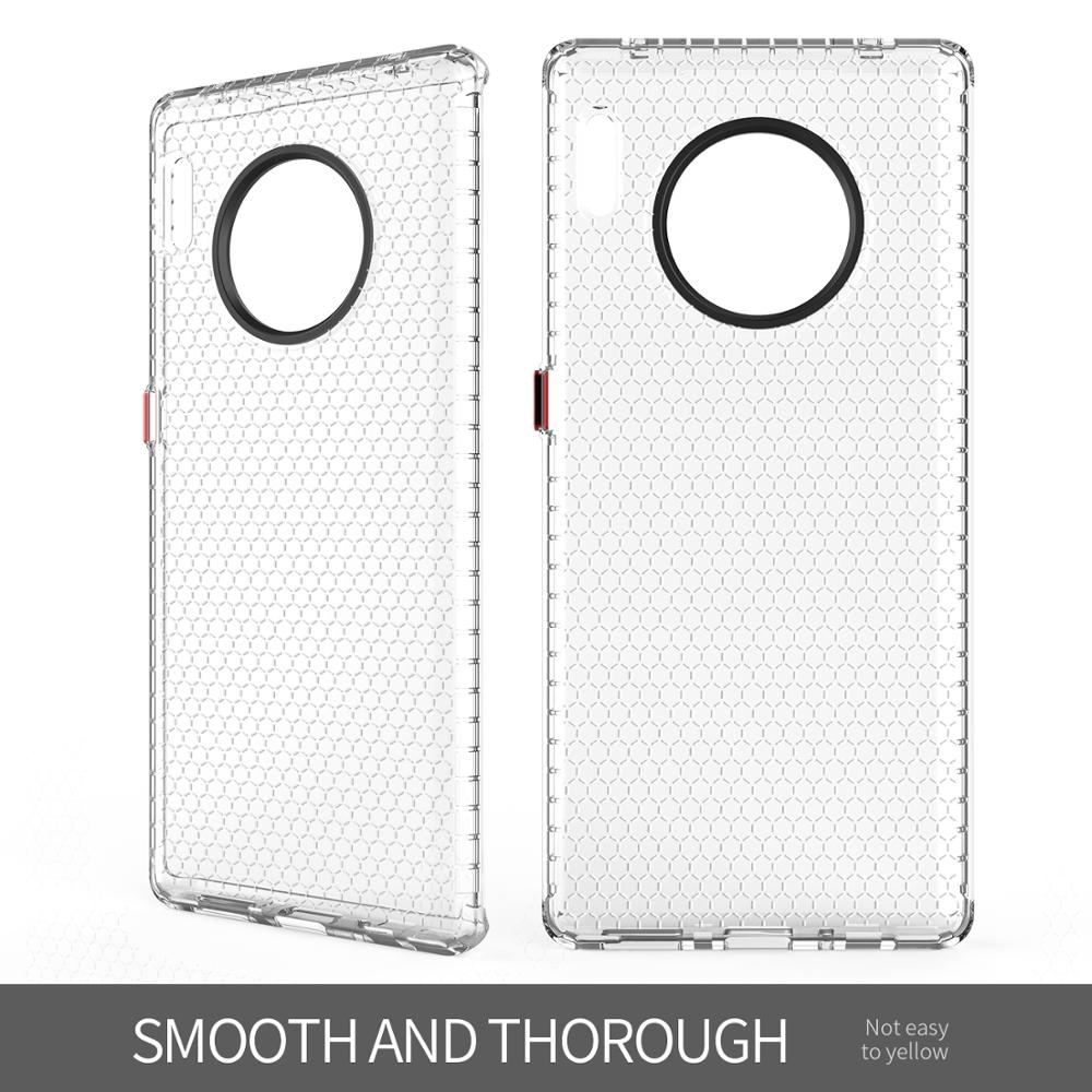 Ikreese Honingraat Groef Cooling Shockproof Anti Collision Transparante Tpu Telefoon Case Voor Huawei Mate 30 Pro Soft Silicone Cover