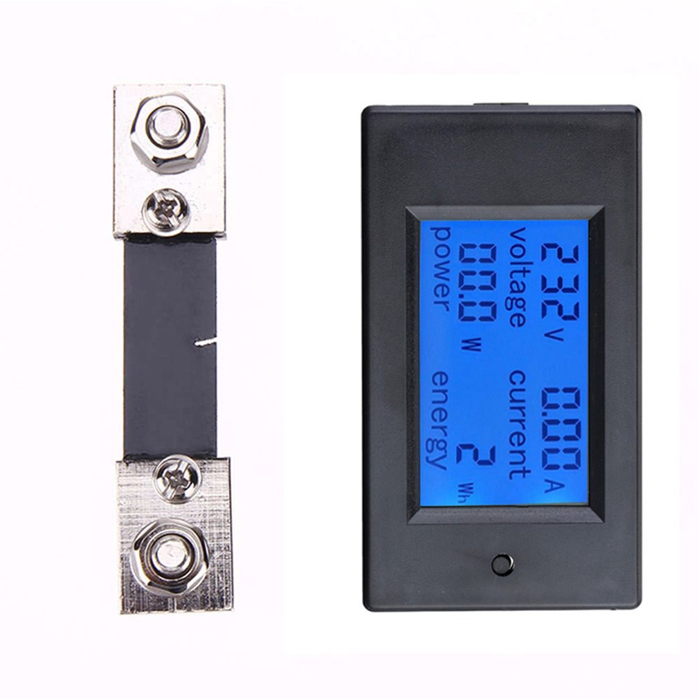 DC voltage current power meter 100A current shunt 4 in 1 meter With overload alarm function Large-screen LCD