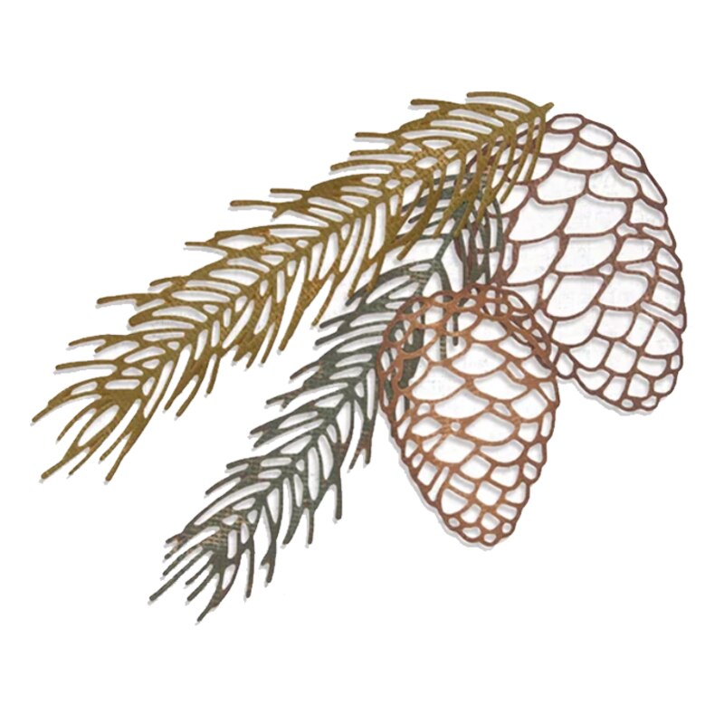 Kerst Dennenappels Metalen Stansmessen En Bladeren Gestanst Scrapbooking Voor Ambachten Wenskaart Maken Geen Postzegels sets