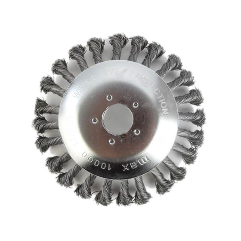 Cabezal de corte, cepillo de malas hierbas, cepillo de alambre de acero redondo, eliminación de óxido, para recortadora de cuerdas B85C: 6inch