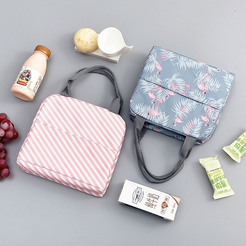 Funktionellt mönster kylare lunchbox bärbar isolerad duk lunchpåse termisk mat picknick lunchpåsar för kvinnor barn