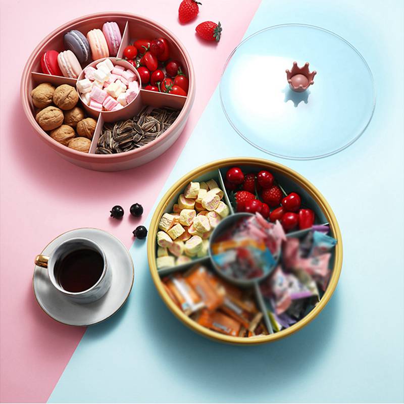 Boîte de fruits secs apéritif service plateau salon compartiment avec couvercle Snack boîte de rangement boîte à bonbons écrou boîte de rangement #5