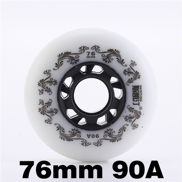 Ruedas para patines en línea, color blanco/amarillo, 90A, neumático duradero de estilo libre, 72mm, 76mm, 80mm, patín Seba, rueda de hoja de repuesto, 8 Uds.: Oro