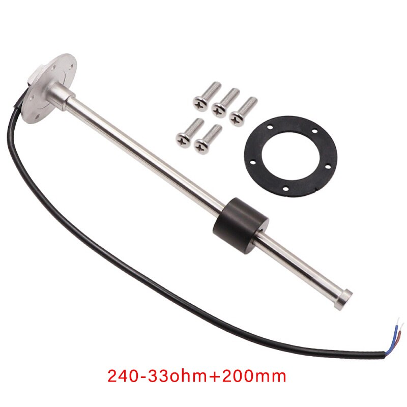KUS Neue 52mm Auto Marine Heizöl eben Messgerät Meter 0-190 Ohm 240-33 Ohm mit verrotten Gelb Hintergrundbeleuchtung 12V/24V für Auto Stiefel: 240-33Ohm 200mm