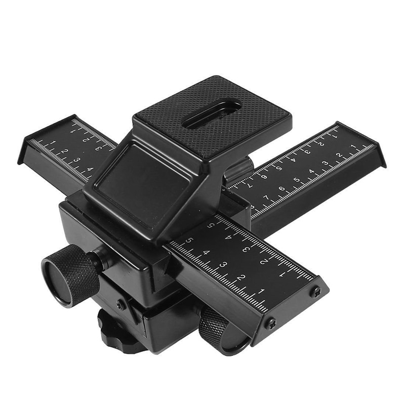 Foleto 4 Way Macro Focusing Rail Slider Standaard 1/4 &quot;Schroef voor Canon Sony Pentax Nikon Olympus Samsung Camera close -up schieten