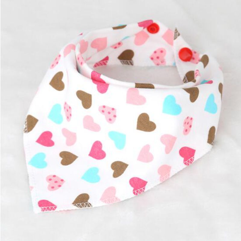 Katoenen Baby Sjaal Baby Slabbetjes Voor Jongens Meisjes Burp Doeken Baberos Lovely Kids Kragen O Ring Halsdoek: love heart