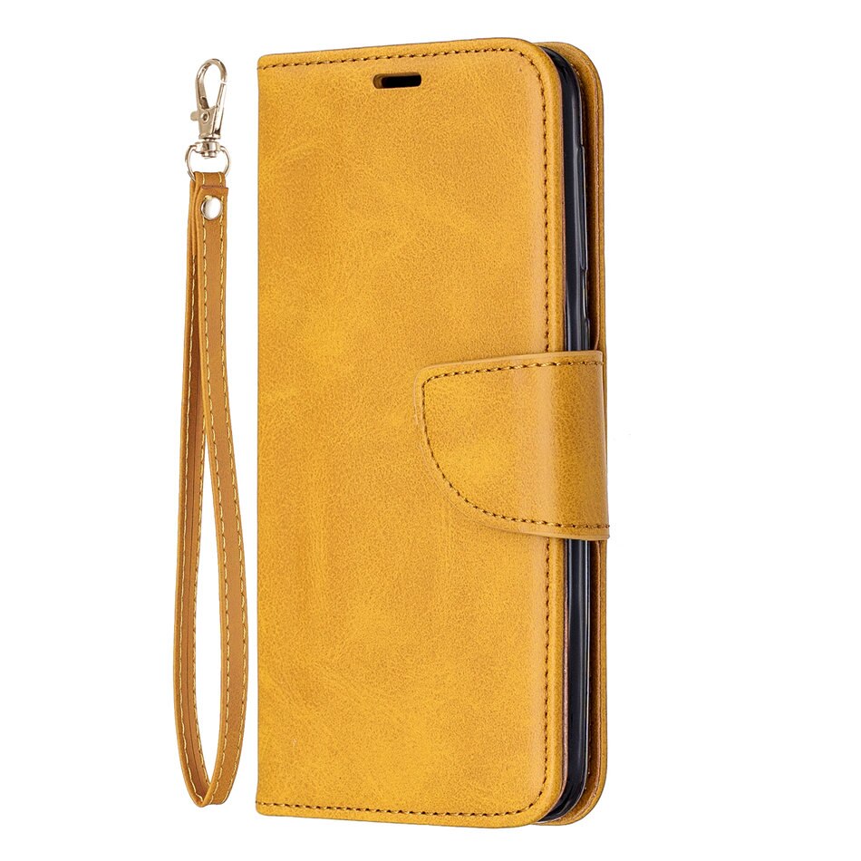 Men Mobile Phone Holster For Cover Redmi Note 8 Pro Redmi Note 8T Phone Bags Solid Color Leather Case Card Slot Phone Box E07F: For Redmi Note 8T / Yellow