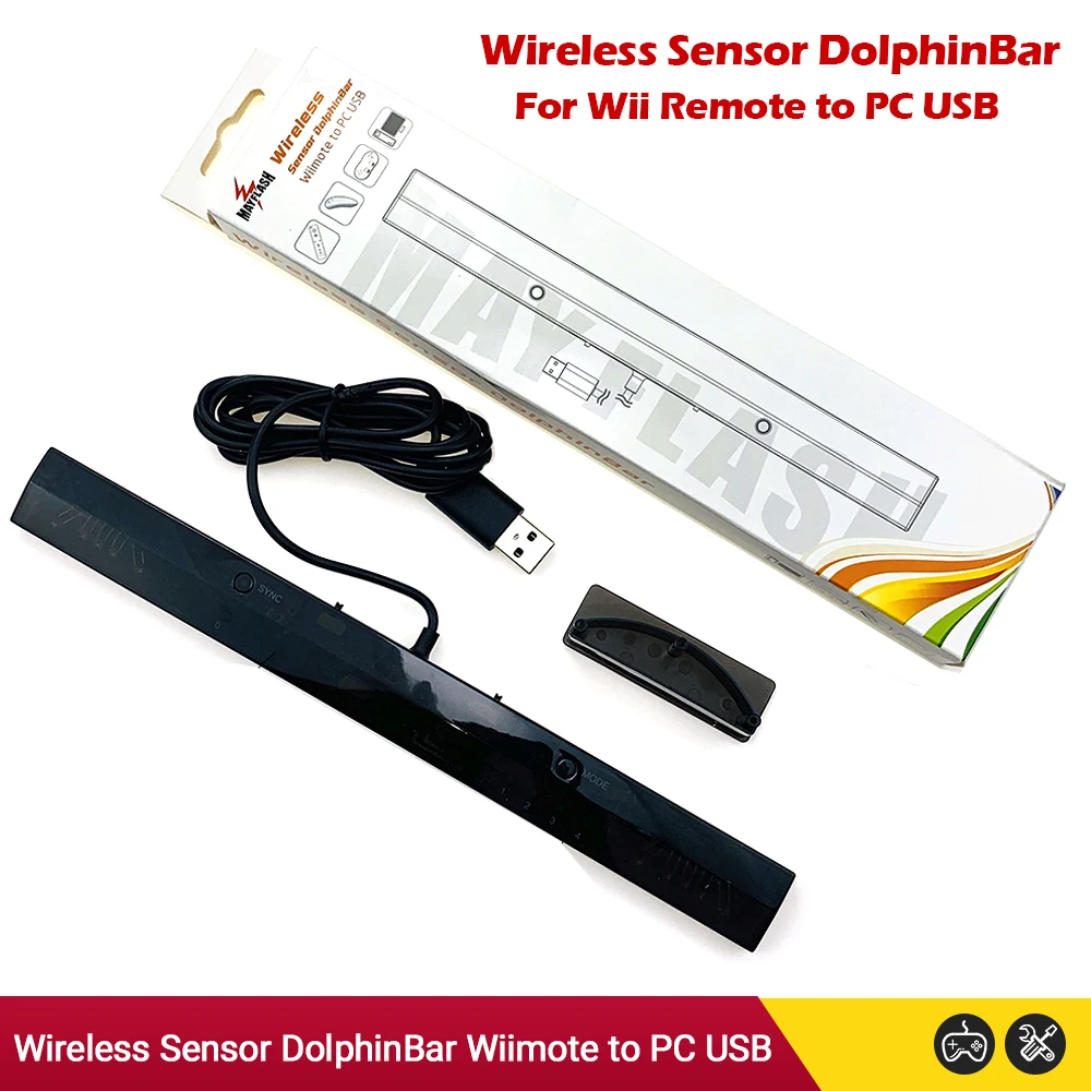 MayFlash Wireless Sensor Dolphin Bar for Wii Remote Plus Controller To for Windows PC Support-Bluetooth for Wii Kids Games: Default Title