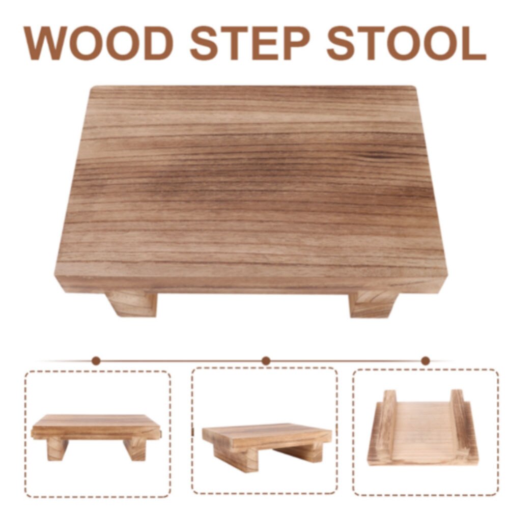 Portable One Step Stool Wooden Bedside Step Stool Indoor &amp; Outdoor Mobility Step Stool