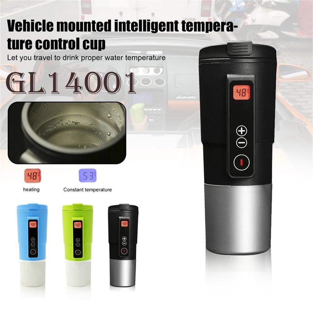 Intelligente Auto Thermosfles Auto Verwarming Cup Verstelbare Temperatuur Kokend Mok Digitale Display Ketel Voertuig Thermos