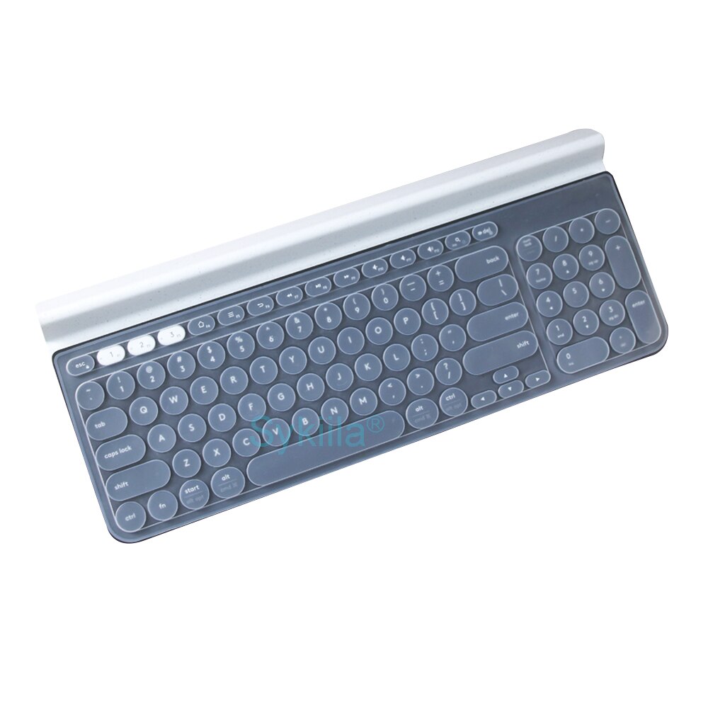 K780 Keyboard Cover for Logitech K780 Wireless Bluetooth Transparent Clear Black Film Silicone TPU Protector Skin Case Slim Thin: Clear for K780