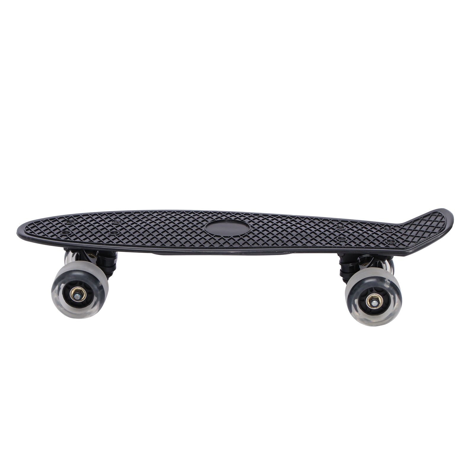 Vis Board Mini Cruiser Skateboard Kinderen Scooter Longboard Skate Boards Retro Board Wiel Truck Lagers Knipperende Grote Wiel: Black flashing wheel