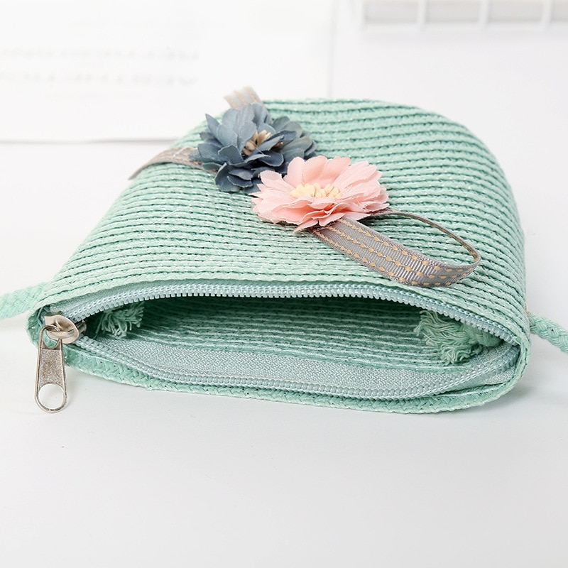 Blomma barn tjej solhatt andas hatt halm hatt med handväska väska barn mössa tjejer solskydd uv skydd panama hatt gorras