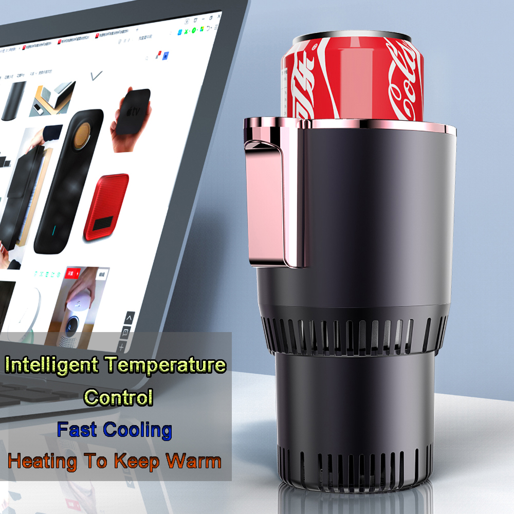 DC 12V Warmer Cooler Smart Car Cup Car Heating Cooling Cup 2-in-1 Car Office Cup Mug Holder Cooling Beverage travel Drinks Cans