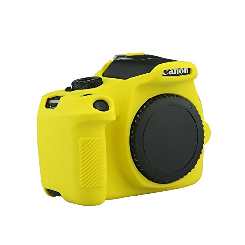 Silicone Armor Skin Case Body Cover Protector for Canon EOS 1500D 2000D Rebel T7 Kiss X90 Digital Camera: Yellow