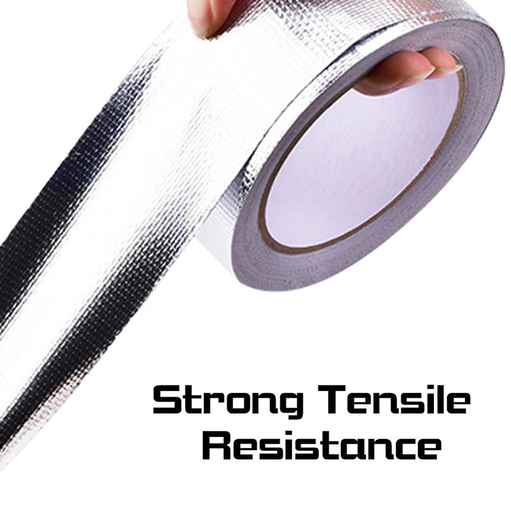 20m x 5cm Fiberglas Wärme Reflektierende Band Silber Hohe Temperatur Wärme und Klang Schild wickeln Band Thermische Isolierung Band Auspuff