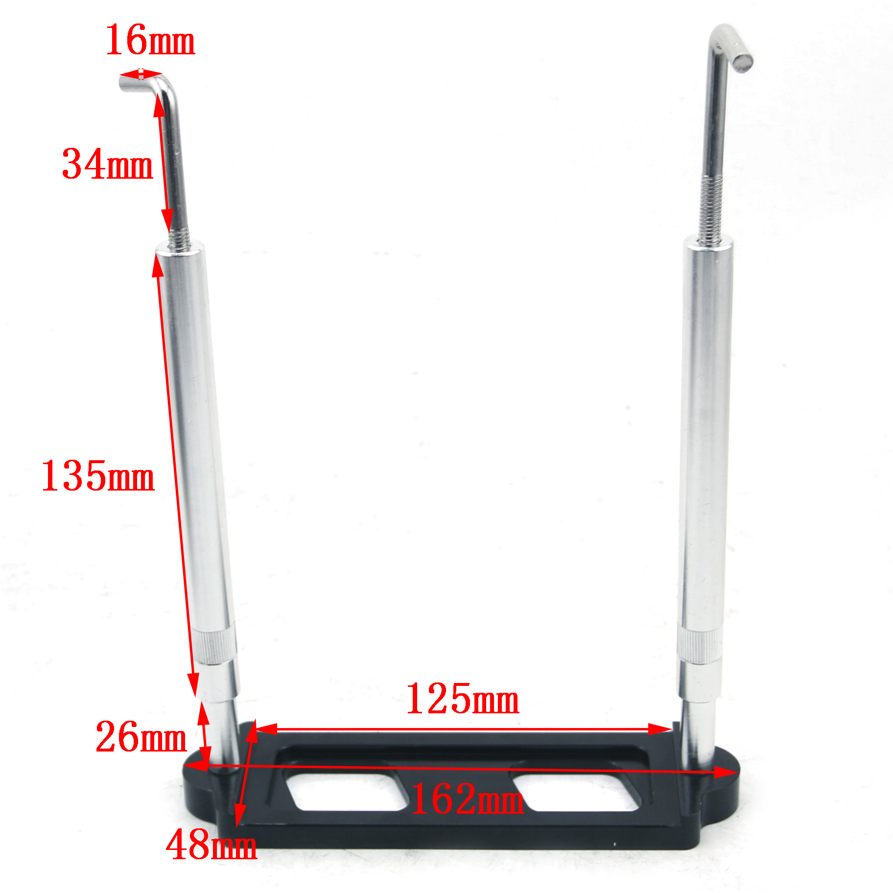 Aluminum Car Battery Tie Down Kit Hold Down Rod With Stainless Tray Hooks For Honda Civic / CRX S2000 For Acura Integra RSX