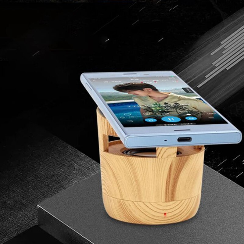 2 In 1 Bluetooth Speaker Draadloze Oplader Woodgrain Draadloze Snelle Lading Bluetooth Speaker