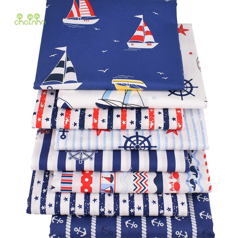 Chainho Oceaan Serie, Gedrukt Twill Katoen Stof, patchwork Doek Voor Diy Naaien Quilten Baby & Kinderen Materiaal, 100x160cm