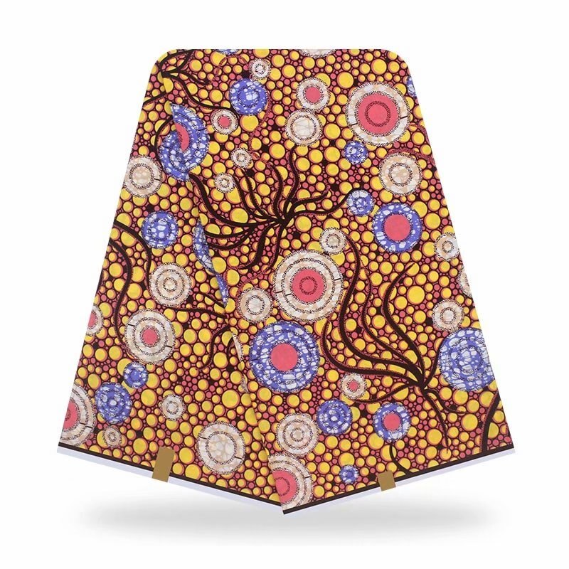 Seneste originale ægte afrikansk voks 100%  bomuldsstoffer stof med afrikansk vokstryk 6 yards til syning  y20702-6