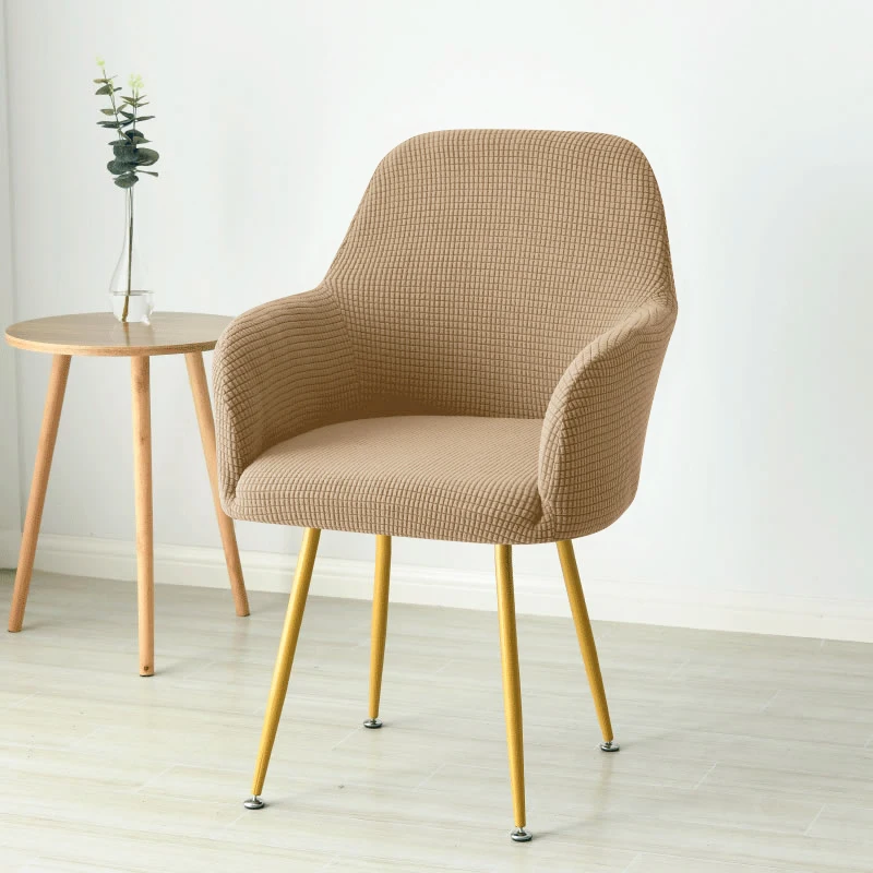 Funda para silla curvada nórdica, fundas para sillón con acento alto inclinado de LICRA Jacquard, fundas para sofá de maquillaje para comedor, cafetería y Bar: Borgoña