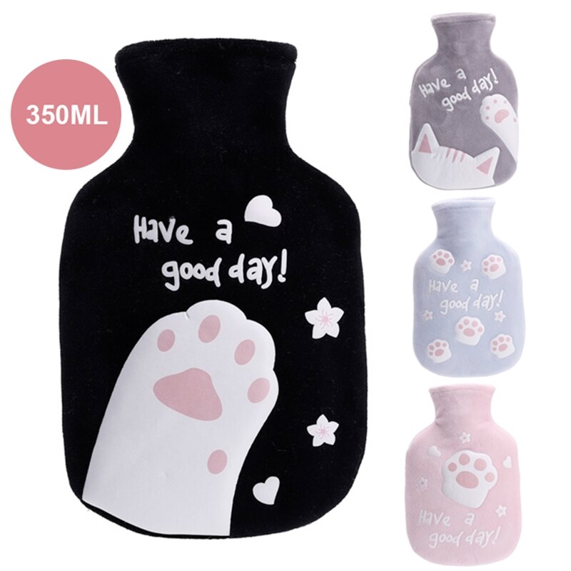 350ML Plush Water Bottle Warm Cute Cartoon Animal Hand Warmers Girls Student Pocket Warmer Rubber Water Bag Home Winter