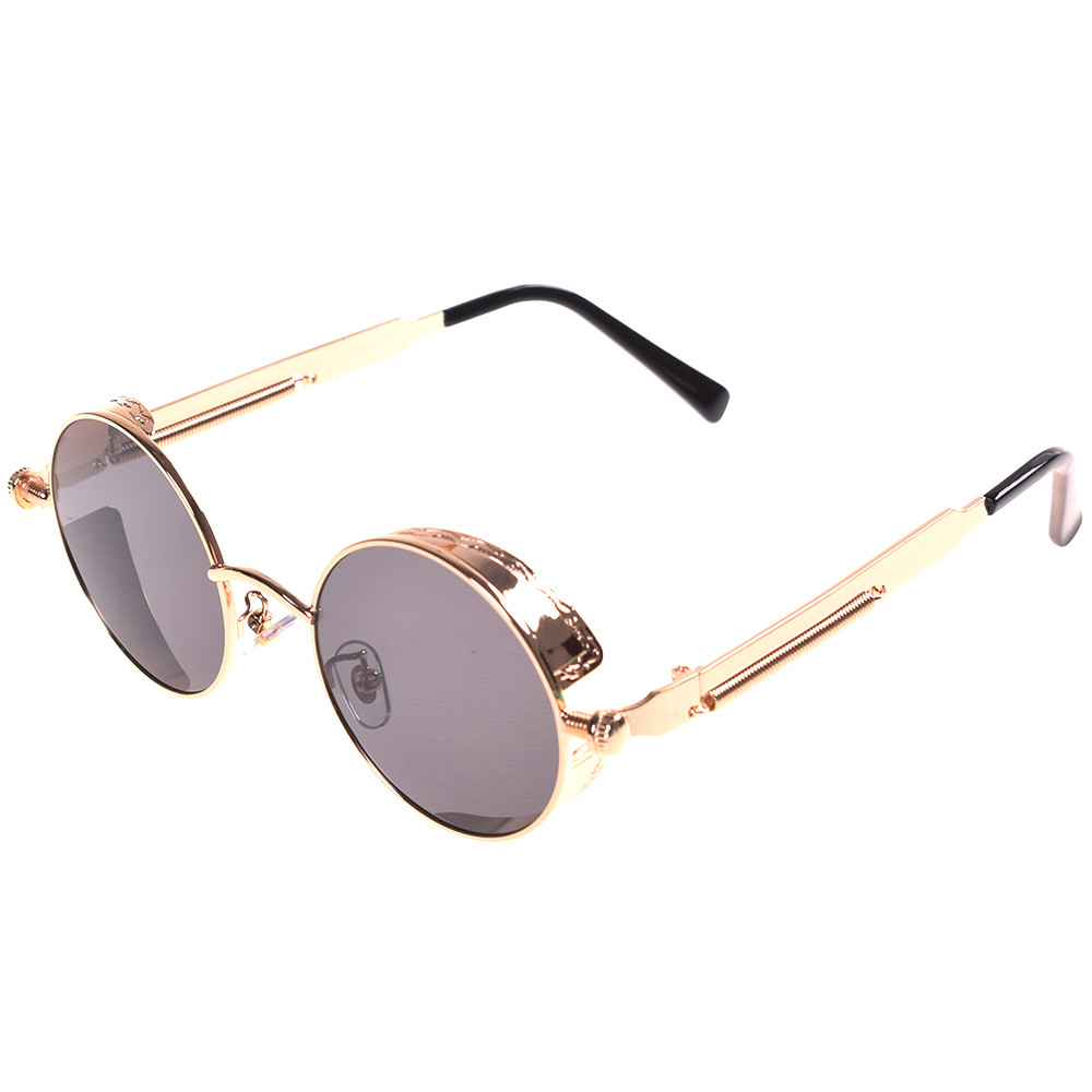 1 stk vintage retro polariserede steampunk solbriller metal runde spejlede briller mænd cirkel solbriller