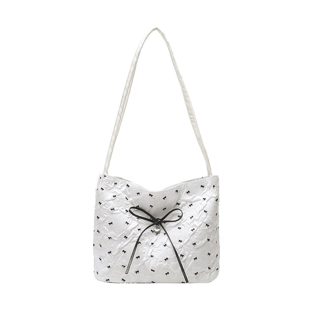 Bow dames schoudertas met grote capaciteit, handtas, crossbodytas, tas voor dagelijks woon-werkverkeer, armtas: Beige