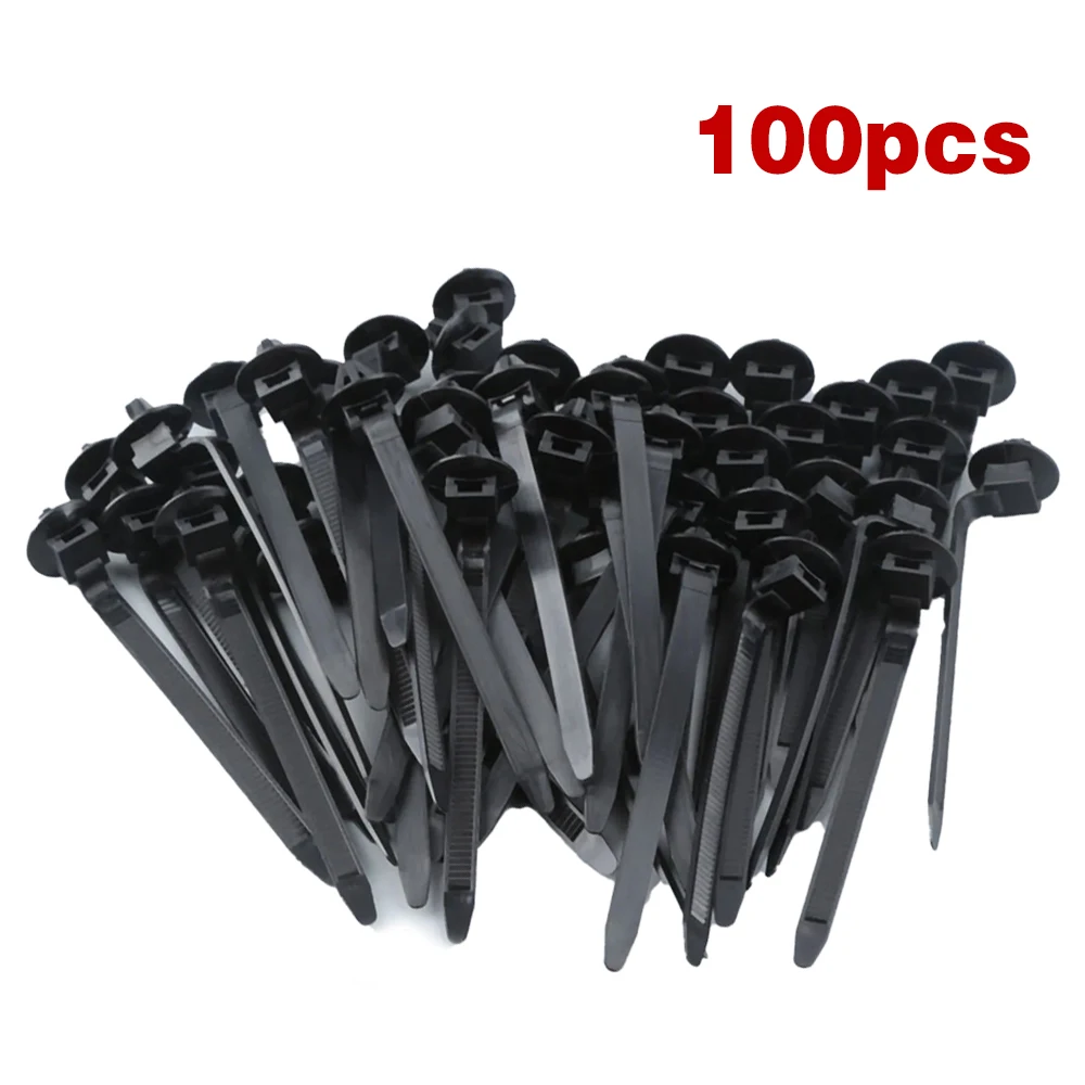 100 SZTUK Opaski kablowe Nylon samochodowy Czarny Push Mount Wiązka przewodów Zapięcie Zaciski kablowe Zarządzanie opaskami kablowymi Organizery przewodów samochodowych: RED