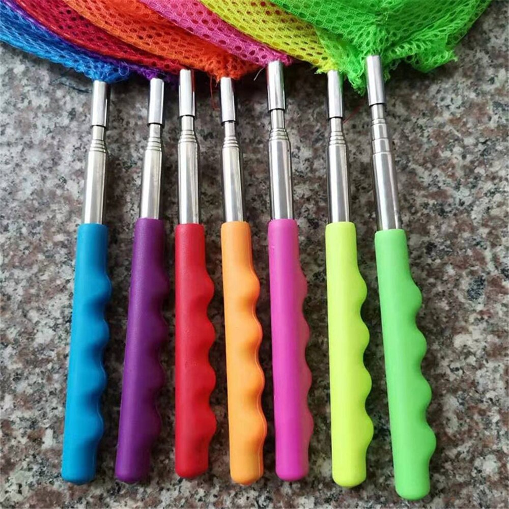 Children'S Fishing Net Rainbow Beach Retractable Kids Butterfly Insect Catching Small Fish Catching Net 2022