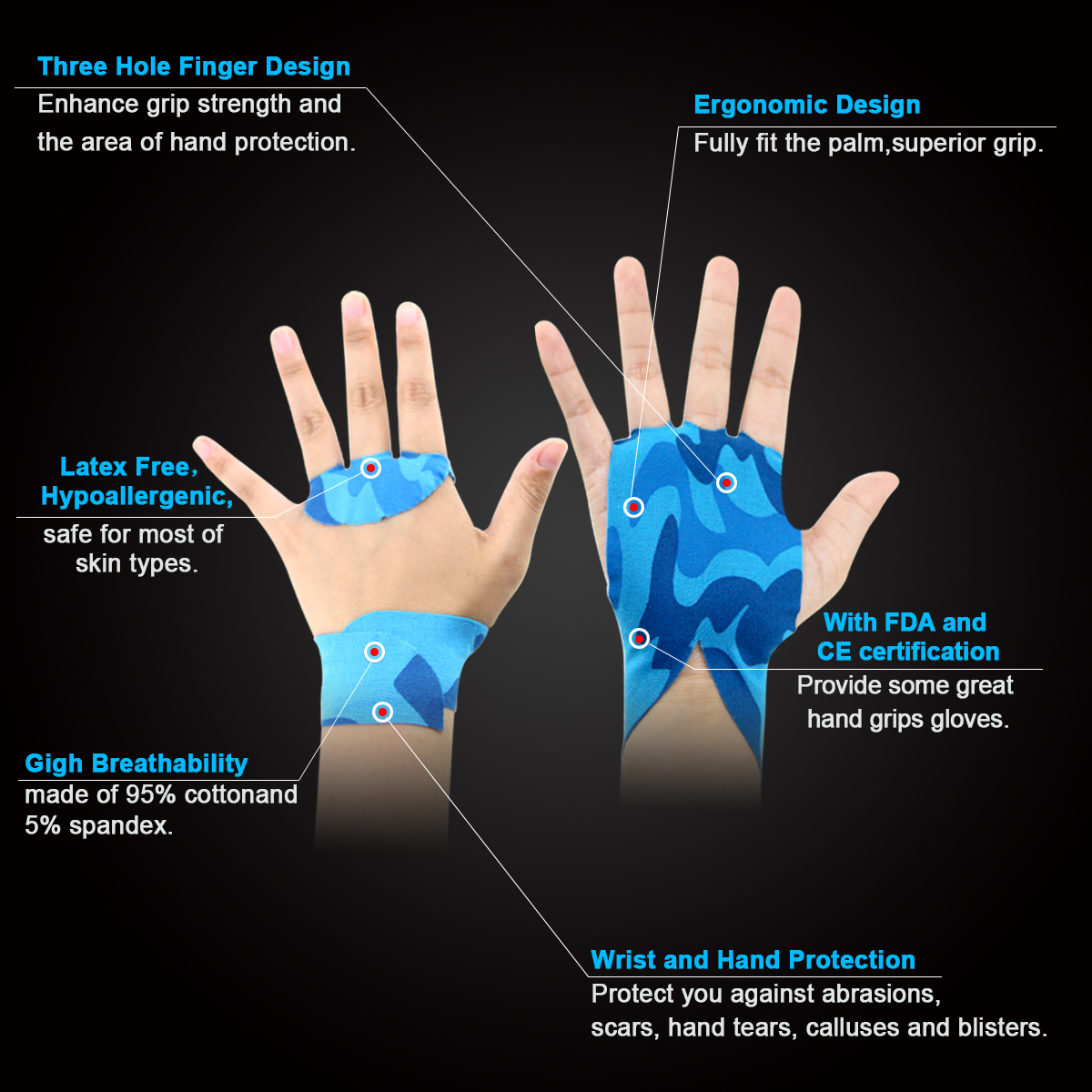 20 Piece Crossfit Hand Grips Athletic Gymnastics Weightlifting Bodybuilder Tape Portable Sport Protection Gloves Elastic Bandage
