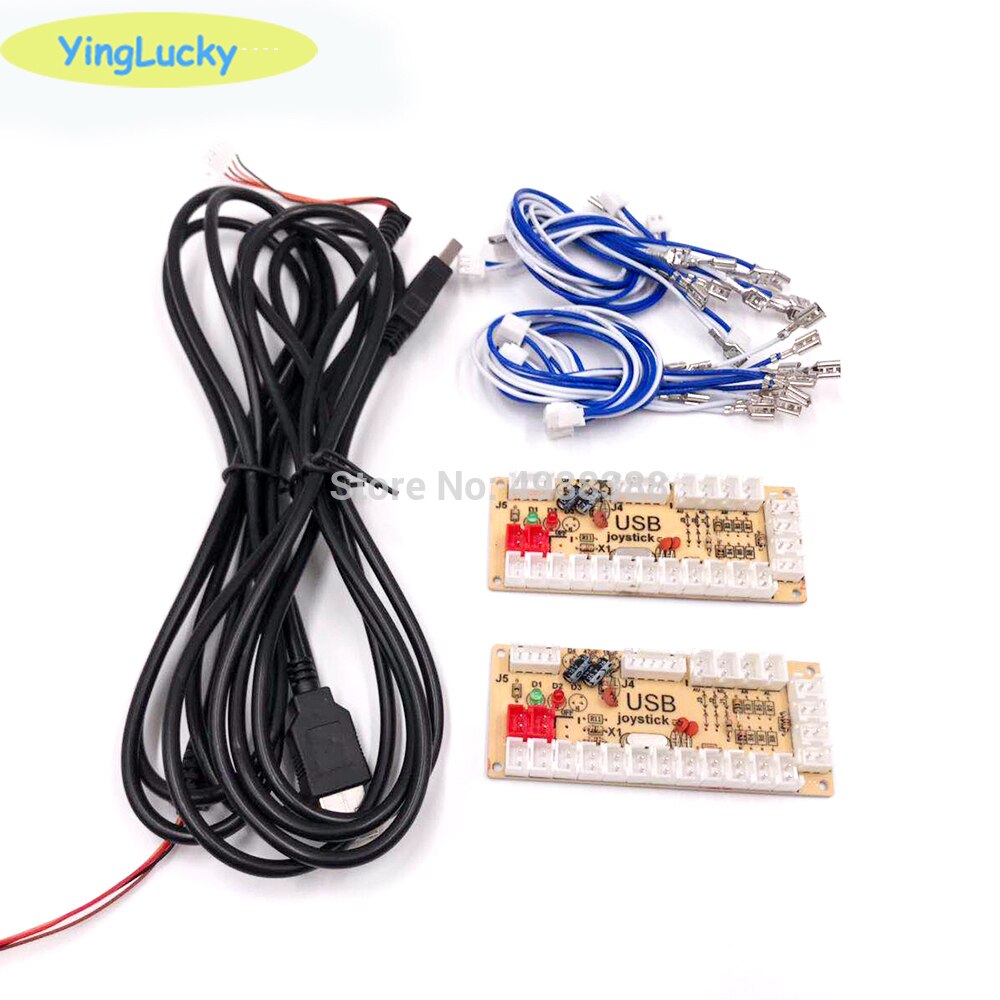 2 juegos de Arcade DIY, Joystick, Kits con 20 LED, Arcade botones + 2 Joysticks + 2 USB Kit de codificador + conjunto de piezas de