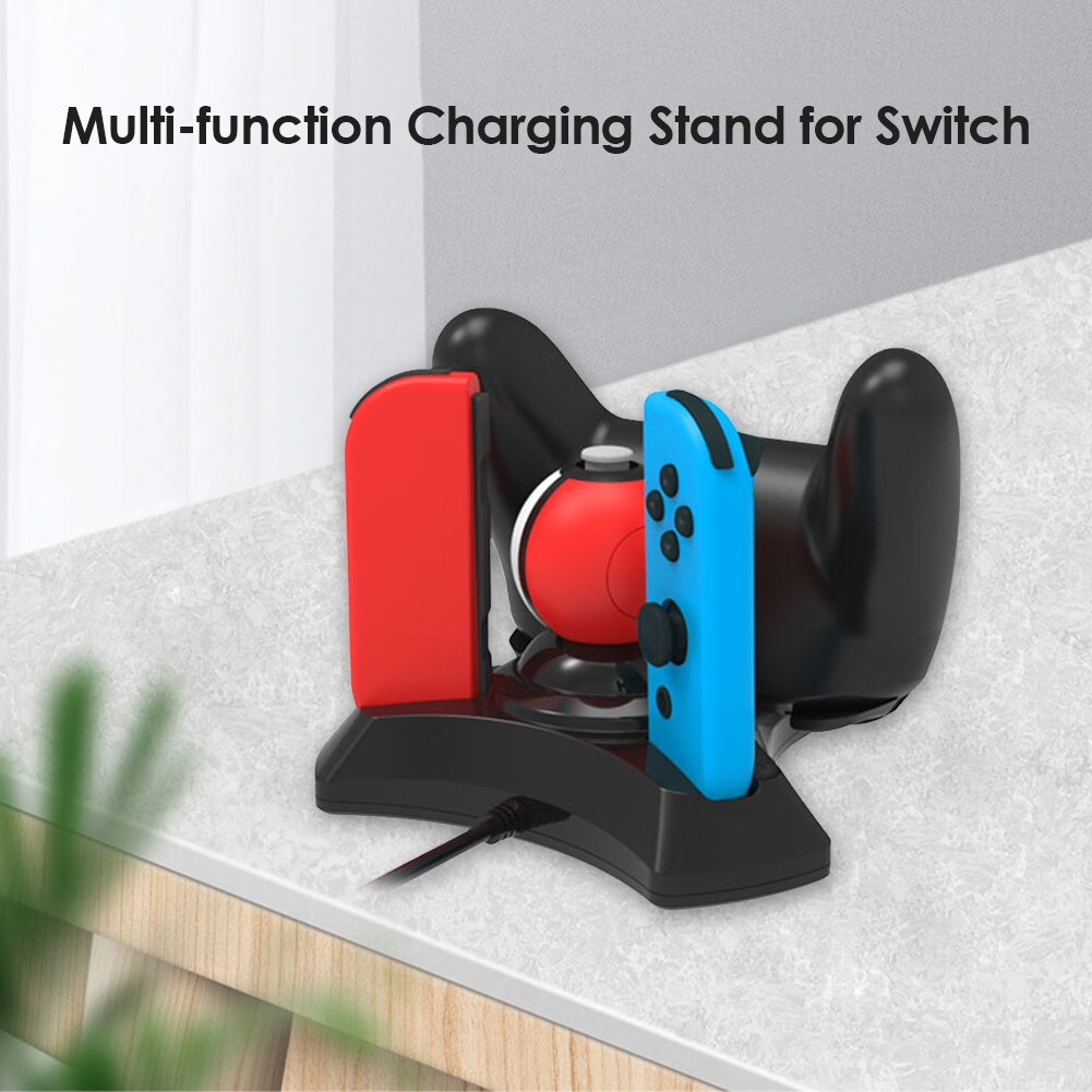 4 in 1 Charging Dock Station for Nintendo Switch Pro Controller Poke Ball Plus Charger Stand