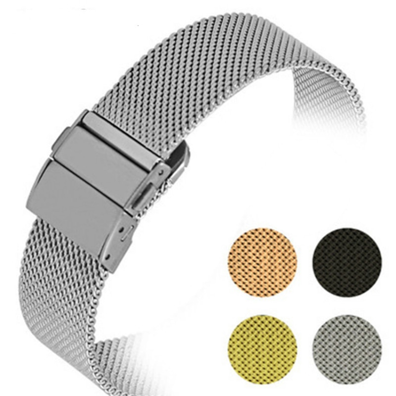 Bracelet de montre tissé en acier inoxydable à libération rapide, 16mm 18mm 20mm 22mm bracelet de montre universel milanais bracelet de montre