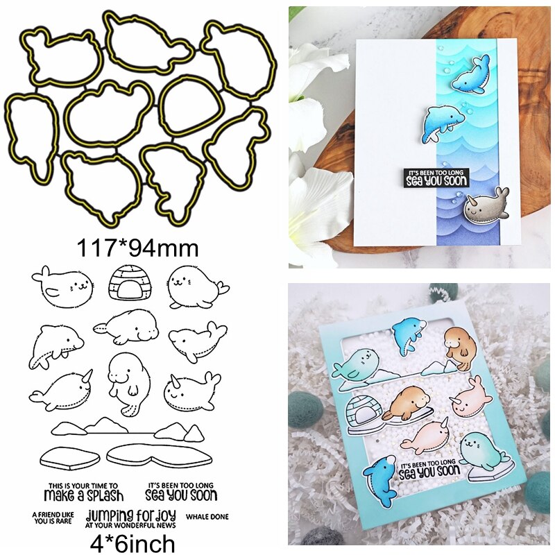 Blanda söta djur mat bokstav ord mening kaktus metall skärformar matcha genomskinliga silikonstämplar gör kort gör det själv scrapbook hantverk: 5