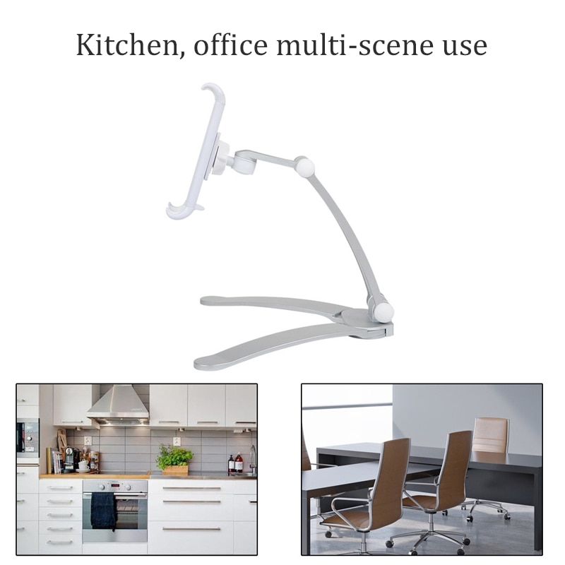 2 in 1 Muur Bureau Keuken Tablet Mount Stand Flodable Aluminium Desktop Lui Houder Ondersteuning Voor iPad Samsung 4 -10.5 "Tablet