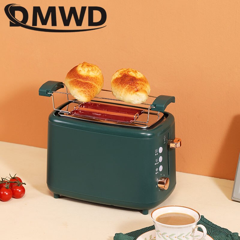 DMWD Automatic Bread Toaster Baking Toast Oven Cooker Electric Breakfast Machine Multifunction Bread Maker 2 Slices Slot