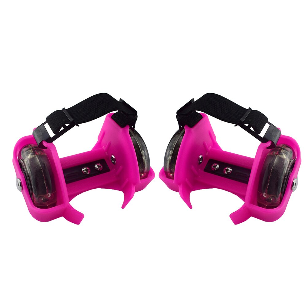 Ruedas de tacón de dos ruedas, patines ajustables, zapatos de ruedas luminosos Tricolor de PVC para niños BHD2: Pink