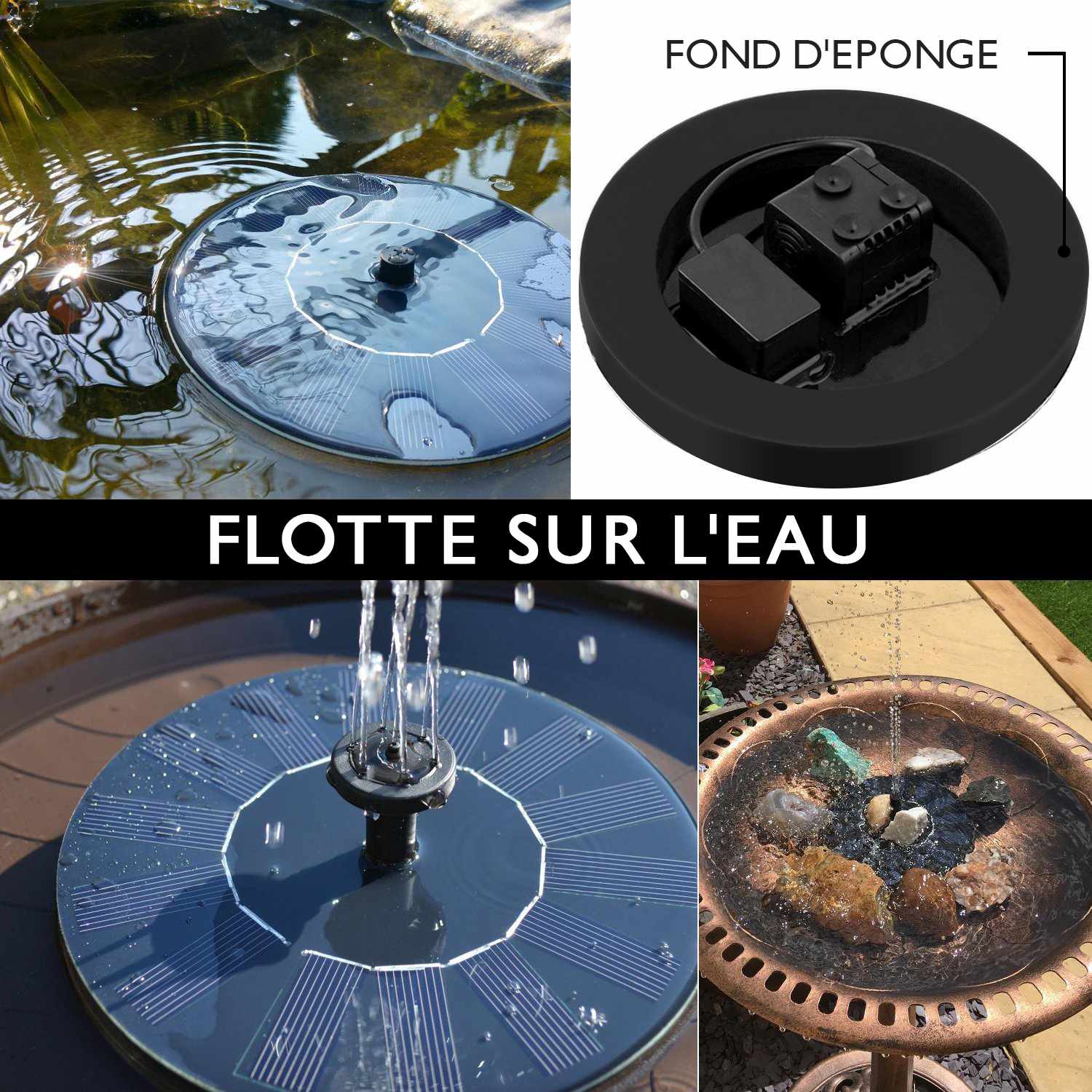 Solar Fountain Bird Bath Patio Landscape Floating Water Pump Outdoor Garden Pool Pond Waterfall Decor Solar Powered Fountain
