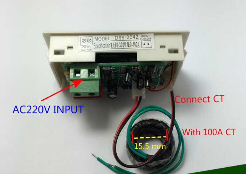 Dual Display Ac 100V-300V Voltmeter Ampèremeter Lcd Digitale Volt Amp Panel Meter Voltage Ampermeter 110V 220V
