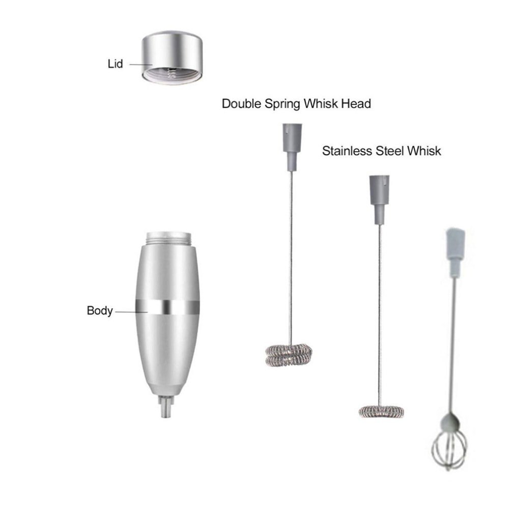 Electric Milk Frother Stainless Steel Milk Shaker Fancy Coffee Brewer Milk Mixer Single And Double Egg Beater